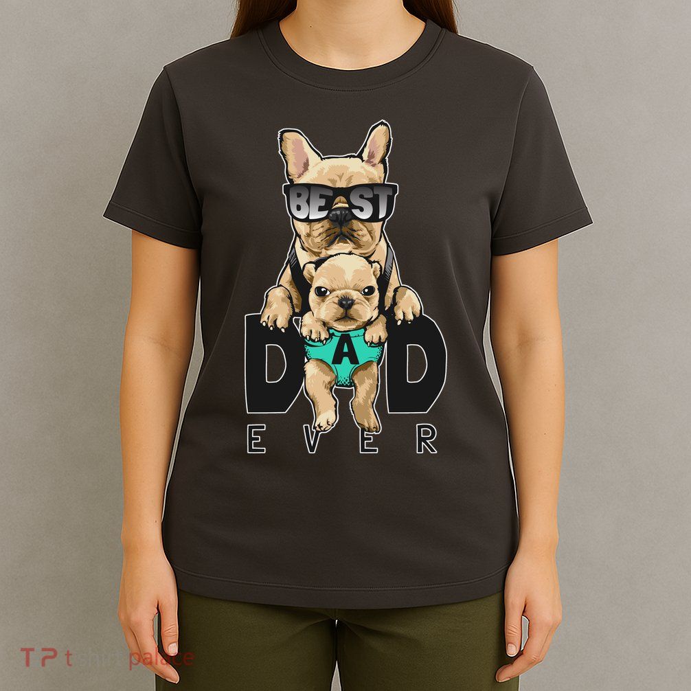 Best Dad Ever Cute Funny Dog Pug Dad T-Shirt