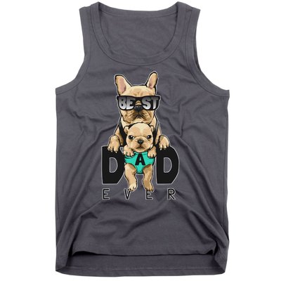 Best Dad Ever Cute Funny Dog Pug Dad Tank Top