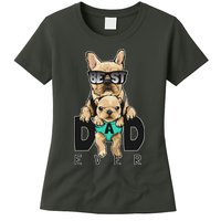 Best Dad Ever Cute Funny Dog Pug Dad Womens T-Shirt