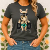 Best Dad Ever Cute Funny Dog Pug Dad Womens T-Shirt