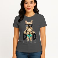Best Dad Ever Cute Funny Dog Pug Dad Womens T-Shirt