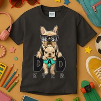 Best Dad Ever Cute Funny Dog Pug Dad Kids T-Shirt