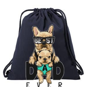 Best Dad Ever Cute Funny Dog Pug Dad Drawstring Bag