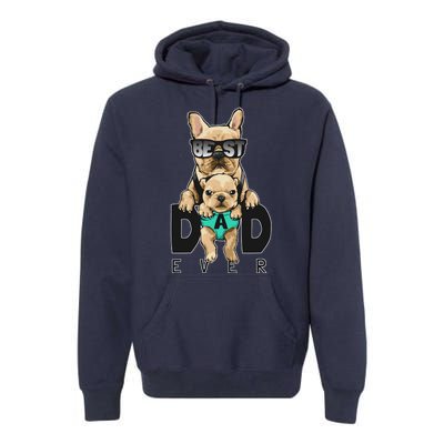 Best Dad Ever Cute Funny Dog Pug Dad Premium Hoodie