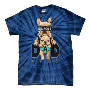 Best Dad Ever Cute Funny Dog Pug Dad Tie-Dye T-Shirt