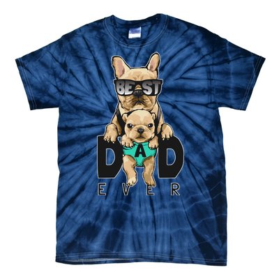 Best Dad Ever Cute Funny Dog Pug Dad Tie-Dye T-Shirt