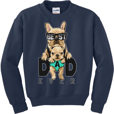 Best Dad Ever Cute Funny Dog Pug Dad Kids Sweatshirt