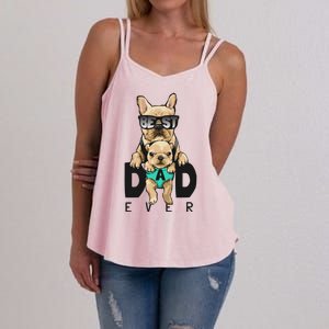 Best Dad Ever Cute Funny Dog Pug Dad Women's Strappy Tank