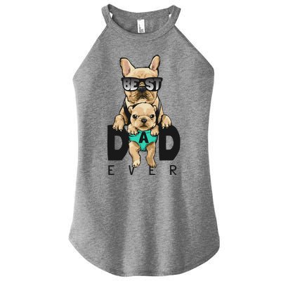 Best Dad Ever Cute Funny Dog Pug Dad Women’s Perfect Tri Rocker Tank