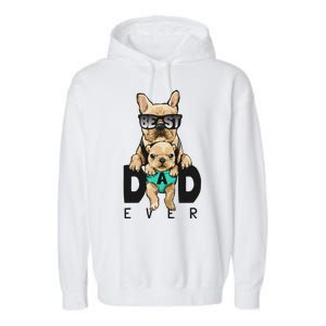 Best Dad Ever Cute Funny Dog Pug Dad Garment-Dyed Fleece Hoodie