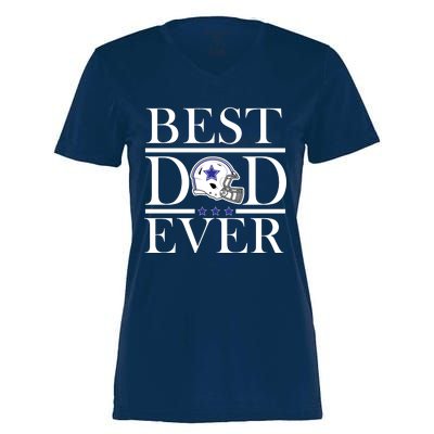 Best Dad Ever Dallas Football Women's Momentum V-Neck T-Shirt