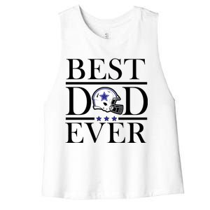 Best Dad Ever Dallas Football Women's Racerback Cropped Tank