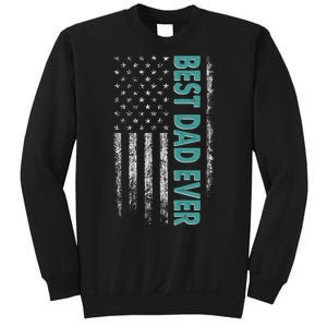 Best Dad Ever Distressed USA American Flag Sweatshirt