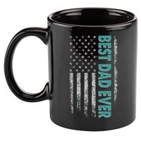 Best Dad Ever Distressed USA American Flag 11oz C Handle Ceramic Mug
