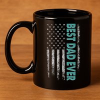 Best Dad Ever Distressed USA American Flag 11oz C Handle Ceramic Mug