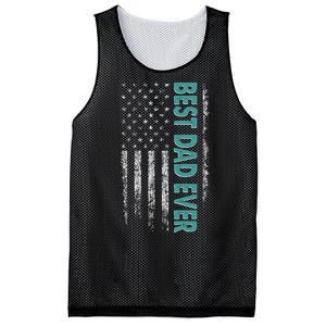 Best Dad Ever Distressed USA American Flag Mesh Reversible Basketball Jersey Tank