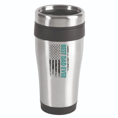 Best Dad Ever Distressed USA American Flag 16oz Travel Tumbler