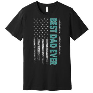 Best Dad Ever Distressed USA American Flag Premium T-Shirt