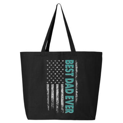 Best Dad Ever Distressed USA American Flag 25L Jumbo Tote