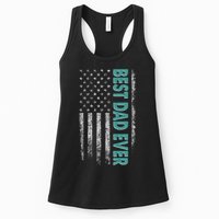 Best Dad Ever Distressed USA American Flag Womens Tank Top