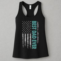 Best Dad Ever Distressed USA American Flag Womens Tank Top