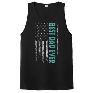 Best Dad Ever Distressed USA American Flag PosiCharge Competitor Tank