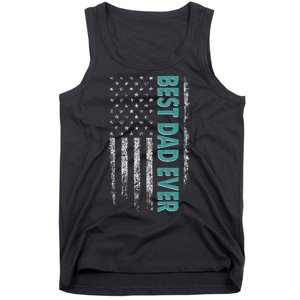 Best Dad Ever Distressed USA American Flag Tank Top