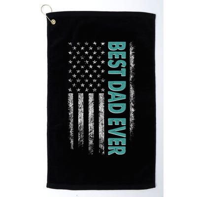 Best Dad Ever Distressed USA American Flag Golf Towel