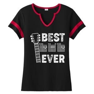 Best Dad Ever Musical Guitar Chords Ladies Halftime Notch Neck Tee