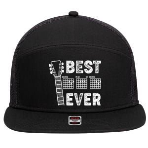 Best Dad Ever Musical Guitar Chords 7 Panel Mesh Trucker Snapback Hat