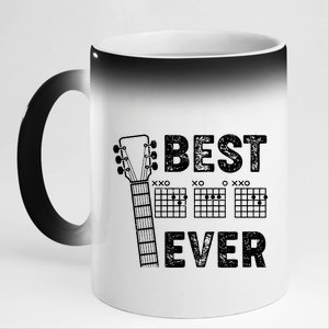 Best Dad Ever Musical Guitar Chords 11oz Black Color Changing Mug