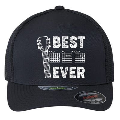 Best Dad Ever Musical Guitar Chords Flexfit Unipanel Trucker Cap