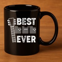 Best Dad Ever Musical Guitar Chords 11oz C Handle Ceramic Mug