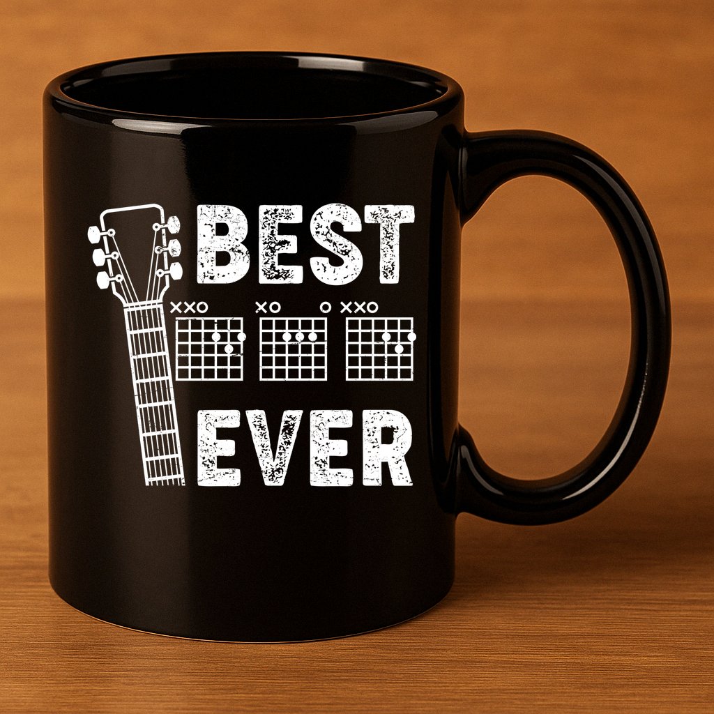 Best Dad Ever Musical Guitar Chords 11oz C Handle Ceramic Mug