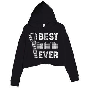 Best Dad Ever Musical Guitar Chords Crop Fleece Hoodie