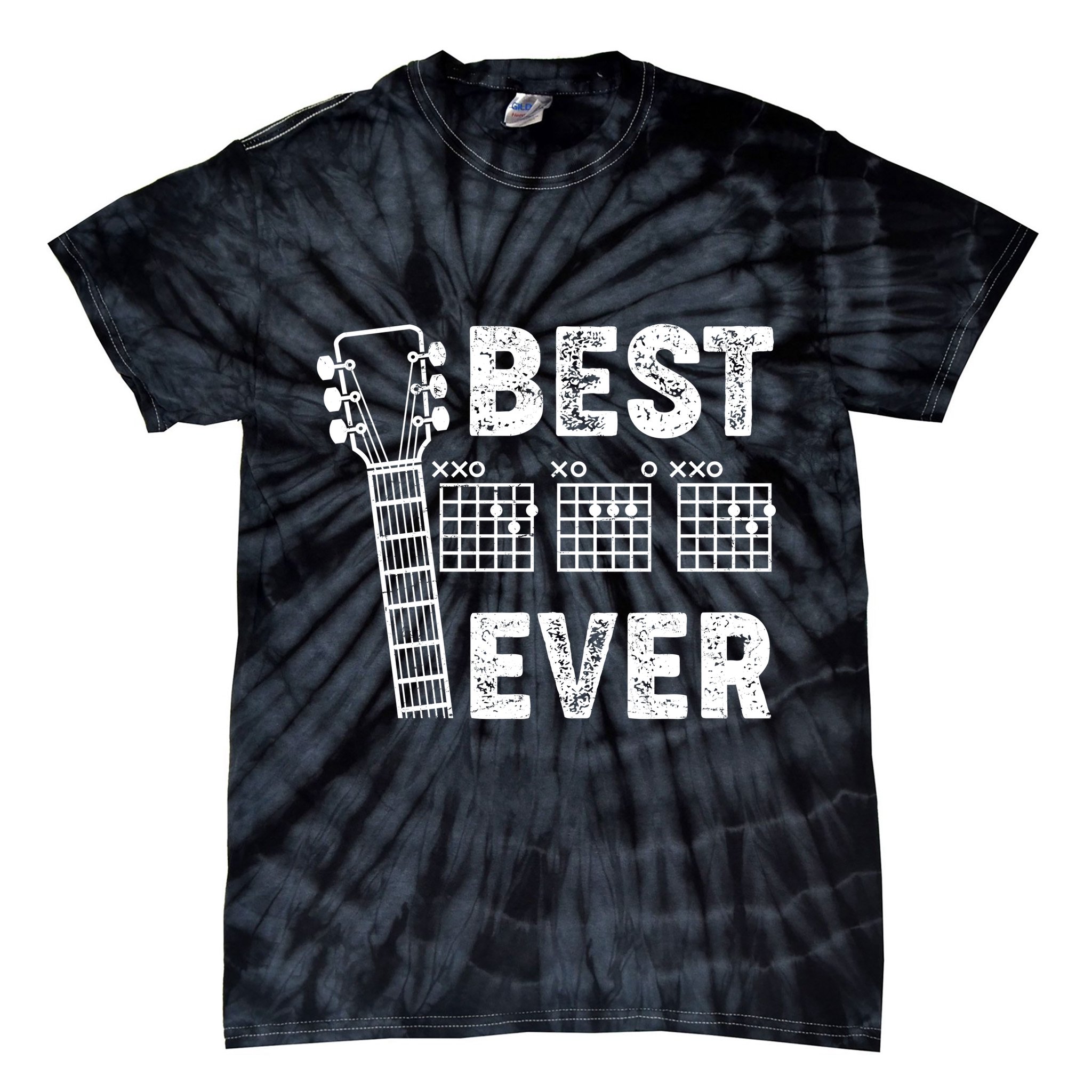 Best Dad Ever Musical Guitar Chords Tie-Dye T-Shirt