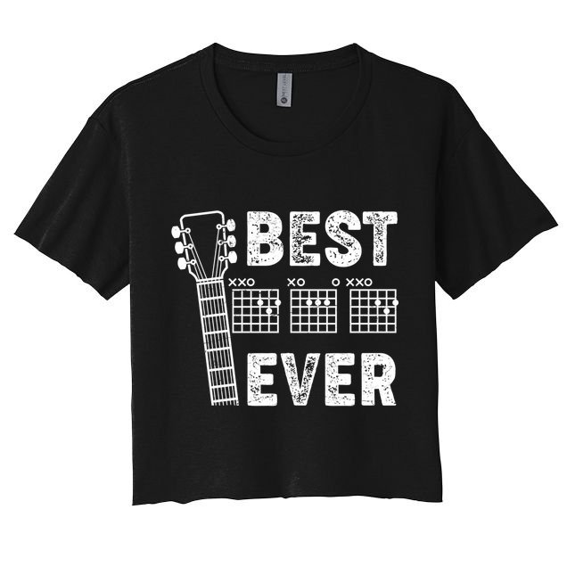 Best Dad Ever Musical Guitar Chords Crop Top