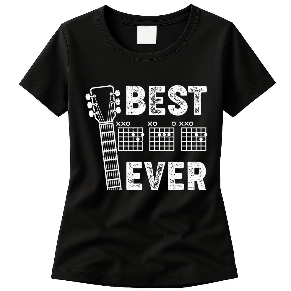 Best Dad Ever Musical Guitar Chords Womens T-Shirt