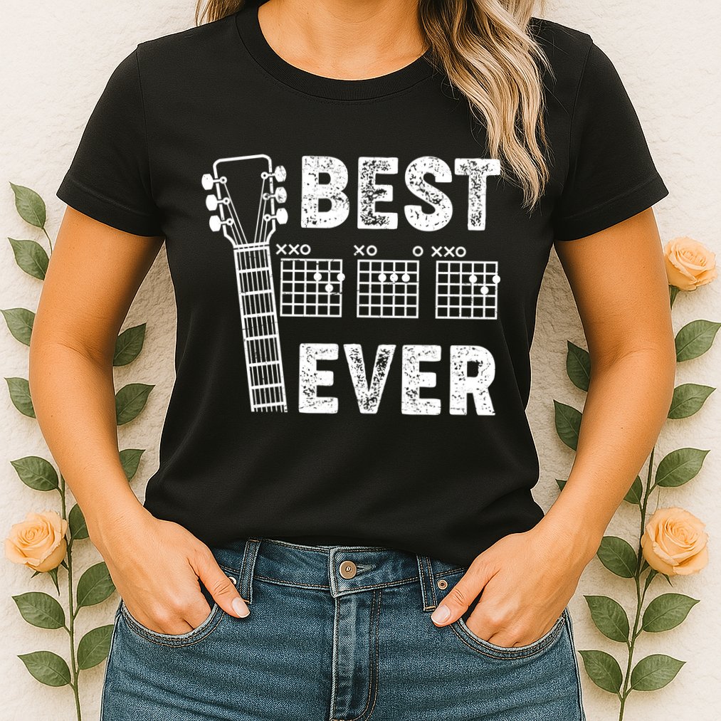 Best Dad Ever Musical Guitar Chords Womens T-Shirt