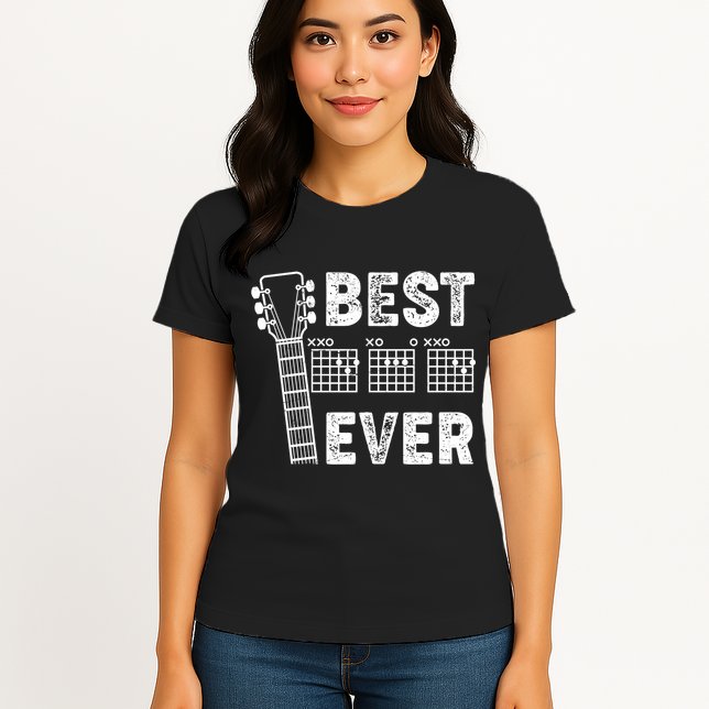 Best Dad Ever Musical Guitar Chords Womens T-Shirt
