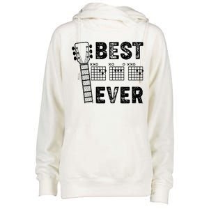 Best Dad Ever Musical Guitar Chords Womens Funnel Neck Pullover Hood