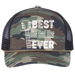 Best Dad Ever Musical Guitar Chords Retro Rope Trucker Hat Cap