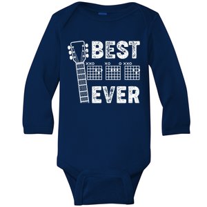 Best Dad Ever Musical Guitar Chords Baby Long Sleeve Bodysuit