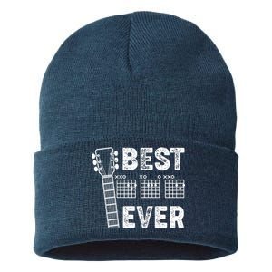 Best Dad Ever Musical Guitar Chords Sustainable Knit Beanie