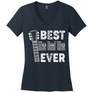 Best Dad Ever Musical Guitar Chords Women's V-Neck T-Shirt