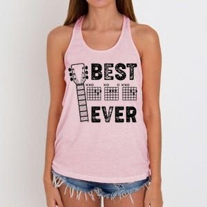 Best Dad Ever Musical Guitar Chords Women's Knotted Racerback Tank