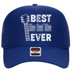 Best Dad Ever Musical Guitar Chords High Crown Mesh Back Trucker Hat