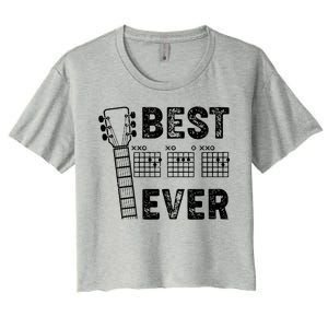 Best Dad Ever Musical Guitar Chords Women's Crop Top Tee