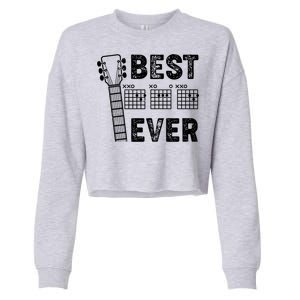 Best Dad Ever Musical Guitar Chords Cropped Pullover Crew