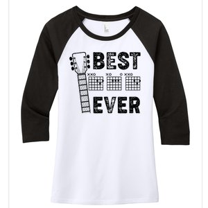 Best Dad Ever Musical Guitar Chords Women's Tri-Blend 3/4-Sleeve Raglan Shirt